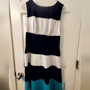 Navy Blue And White Dress